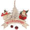 com-four® Hängedeko Weihnachten - Holz-Aufhänger Schriftzug mit Glöckchen - Türschild Willkommen aus Holz - Hänger für Tür und Fenster