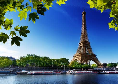 Eiffelturm Seine Paris Kunstdruck Wandbilder | Leinwand 40X30 cm Wanddeko | Deko Schlafzimmer Wohnzimmer Küche Bilder | Canvas Wandbild Bilder mit Rahme | Geschenke Modern Bild(Eiffelturm)