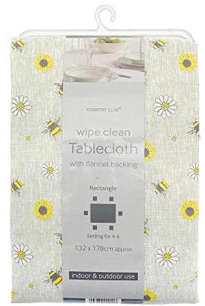 Busy Bee Design Wipe Clean Tablecloths 132x178cm - Don't be a Busy Bee by using this easy clean tablecloth
