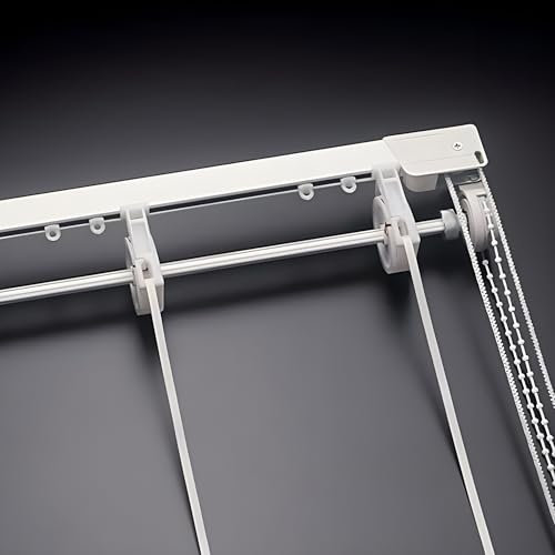 TENDEEVOLUTION Binario Tenda a Pacchetto per Interni in Alluminio 6 Calate con Doppio Movimento a Soffitto o Parete, Bastone Binario per Tende a Pacchetto Moderne, Steccate o in Tessuto (160 CM)