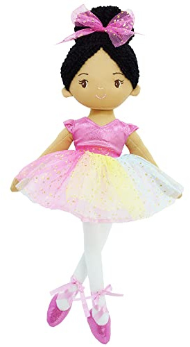 June Garden 16 Ballerina Princess Stella - Stuffed Plush Soft Doll - Pink Outfit - Gift for Toddlers and Little Girls