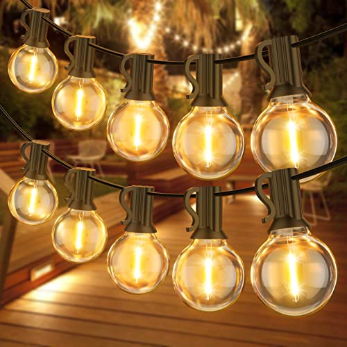 FANSANMY Guirnalda Luces Exterior 45,7M, G40 Luces Led Exterior Jardin con 75+2 Bombillas,IP45 Impermeable & Inastillable Luces/Interior para Jardín, Patio, Boda, Garaje, Fiesta, Cafe, Piscina