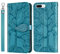 ONETHEFUL - Custodia protettiva per iPhone 8 Plus/iPhone 7 Plus - Custodia a portafoglio pieghevole in pelle sintetica con funzione di supporto - Blu