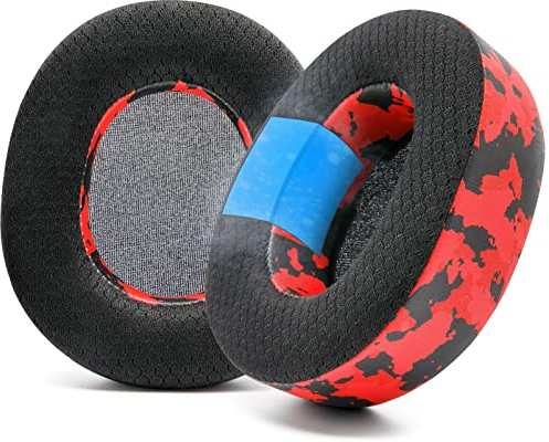 WC Freeze Nova Pro Wireless -Almohadillas de Gel refrescante para los Auriculares inalámbricos Arctis Nova Pro Solamente (no se adaptan a Otros Modelos), Fabricadas por Wicked Cushions | Red Camo