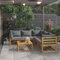 Gecheer 6-TLG. Garten Lounge Holz Loungemöbel Terrassen Gartenmöbel Set Lounge Sofa Outdoor Sitzgruppe Garten Sofa Set Terrassenmöbel Massivholz Akazie