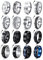 Milacolato 16 PCS Bague Homme Acier Inoxydable Noir Tournante Chaîne Rock Bague Vintage Gothique Anneaux en Fiber de Carbone Bagues Dragon Celtique Bleu Mariage Promise Bande Anneau Taille 52-70