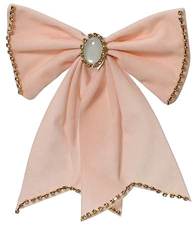 Magie di Natale Fiocco in Velluto con Clip Decorazione Natalizia per Albero e Ghirlanda da 22 cm (Rosa)