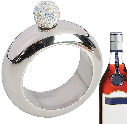 Moxeupon petaca para Mujer - 3.5 oz Pulsera frascos Brazalete Cadera,Linda Pulsera Petaca para Whisky, Bares, Fiestas, cumpleaños Baile, Mujeres, Festivales música
