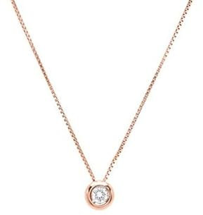 Collana donna oro rosa 18 k Punto Luce Diamante taglio brillante ct 0,07 gioiello donna elegante sposa