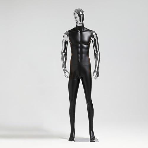 Rozhuhro Schneiderpuppe, Zerlegbare Puppe, Deko Mannequin, Schaufensterpuppen-Ganzkörpermodellständer, Realistische Schaufensterpuppe,Silber,B