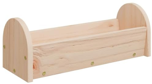 vidaXL Futterstation für Kaninchen, 28 x 10 x 10 cm, aus massivem Fichtenholz, Heuraufe für Kaninchen, Futterstation für Meerschweinchen