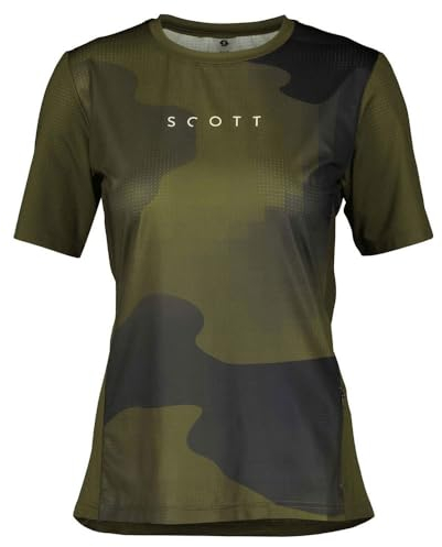Scott W Trail Vertic S/sl Tee Oliv-Schwarz - Lässiges rennoptimiertes Damen Mountainbike T-Shirt, Größe S - Farbe Fir Gr