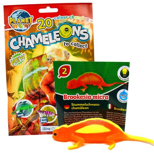 Generisch Blue Ocean Chamäleons Sammelfiguren 2024 - Planet Wow Farbwechsel Aufplustern Selten Figur - Auswahl (Figur 2. Stummelschwanz Chamäleon)
