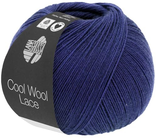 LANA GROSSA Cool Wool Lace | Extrafeine Merinowolle waschmaschinenfest und filzfrei | Handstrickgarn aus 100% Schurwolle (Merino) | 50g Wolle zum Stricken & Häkeln | 400m Garn FB 53