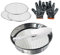 Setaccio per compost, setaccio da giardino, 3 in 1, setaccio per terriccio in metallo, setaccio da giardino, rete intercambiabile da 25 cm, strumento da giardinaggio per setacciare terreno, pietre e