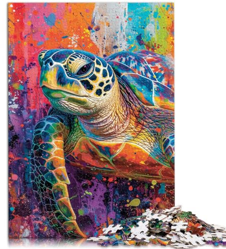Puzzlespiel „Psychedelische Schildkröte“, 1000-teiliges Holzpuzzle, lustige Aktivitäten zu Hause, Geburtstagsgeschenk, Reisegeschenk, 1000 Teile (50 x 75 cm)