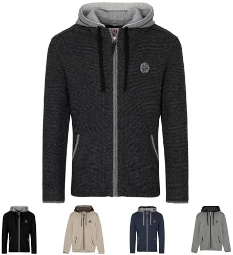 Spieth & Wensky - Herren Strickjacke mit Kapuze, Echo Strickjacke (432150-1003)