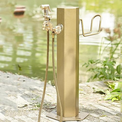 Générique Colonne à Eau De Jardin Avec Robinet Pompe De Jardin à Jet D'Eau Acier Inoxydable Colonne D'Eau Pompe à Eau Porte-Tuyau D'Arrosage Colonne à Eau De Jardin,D,50 * 10.5cm