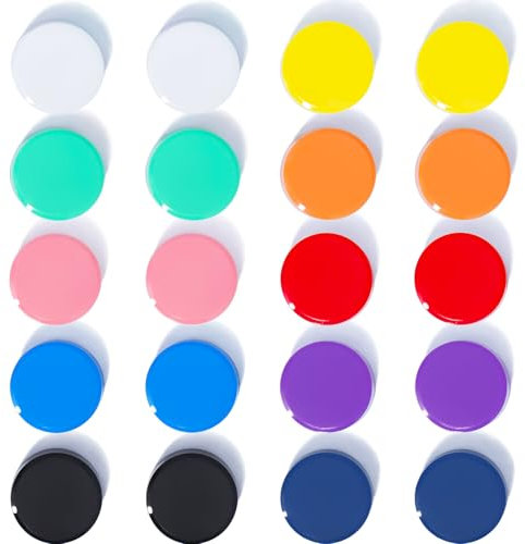 DUJEQM Magnete für Magnettafel, Stark, 20 Stück 10 Farben, Magnet Kühlschrankmagnete, Whiteboard Magnete, Bunt, Rund, Mini, Kleine, Büro, Schule