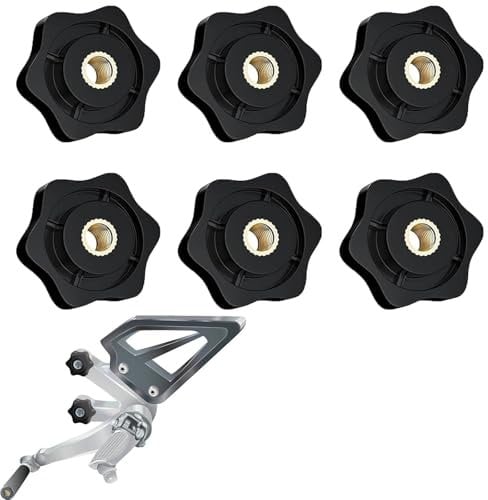 6PC M6 Star Knobs Nuts 6MM Hand Clamping Knobs Bicycle Wheel Nuts Black Clamping Jig Star Shape