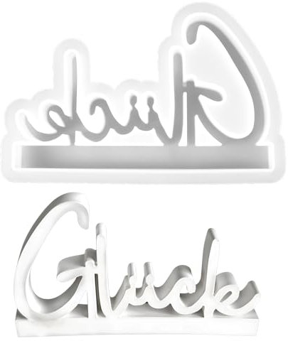 AOZUO Glück Silikonformen Gießformen,Giessformen Silikon,Silikonform Buchstaben Silikon Gießform Harz Gipsformen Kerzenhalter Bastelbeton Buchstabenformen für Heimdekorationen DIY Basteln Geschenk