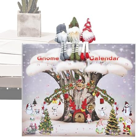 Calendario 'Avvento natalizio 2024 con gnomi conto alla rovescia fino al 2024, peluche di Natale imbottito, calendario per conto alla rovescia con 24 bambole da collezione, figure giocattolo