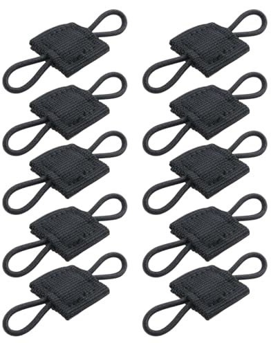 EMSea 10 Stück Taktischer Ausrüstungshalter-Clip Elastische Schnurschnalle Kompatibel mit Molle Taktikwesten Rucksäcken Kompatibel mit Molle Systemausrüstung (Typ B)