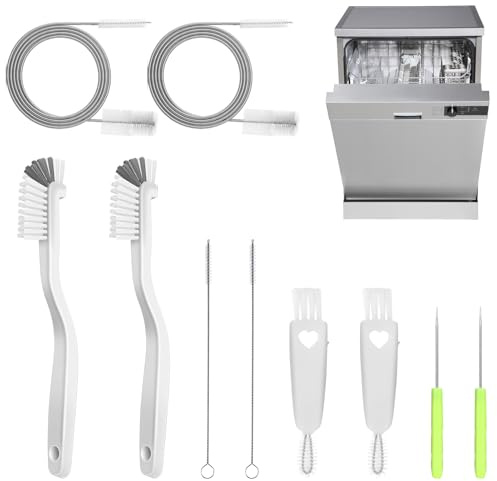 XANGNIER Dishwasher Cleaner Brush Kits,Dish Washer Cleaning Tools-2 Drain Pipe Cleaning Brush,4 Air Gap Brush,2 Multifunctional Cleaning Brush and 2 Crevice Brush for Dishwasher Parts&Accessories