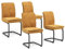 Vicco Freischwinger Eleganza, Küchenstuhl, Gelb, 4er Set