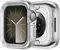 Bisikor Funda 2 en 1 Metal Compatible con Apple Watch Series 9/8/7 45mm Carcasa, Protector Resistente con Cubierta de Silicono Antigolpes para iWatch 45mm (Silver