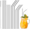 Vinaco Stainless Steel Straws Reusable, 12 Pack 8.5 & 10.5 Metal Straws 0.24 for 20oz - 32oz Tumblers, Long Drinking Straws with Cleaning Brush