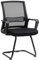 HOMCOM Ergonomic Desk Chair No Wheels, Padded Meeting Office Chair with Sled Base for Home Conference Room, Bedroom, Waiting, Reception, Black