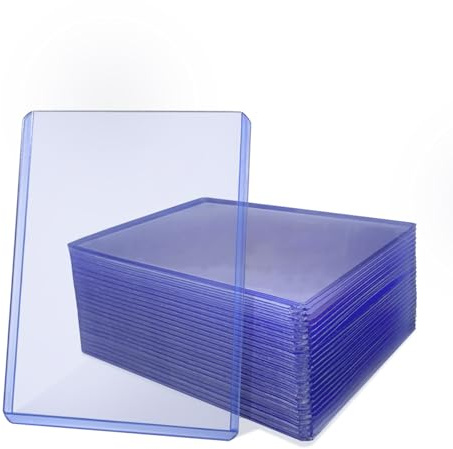 CAIXIANGYU 3 x 4 Toploader,24 Stück hüllen (blau) | Premium Schutzhüllen für alle TCG & Sammelkarten