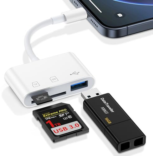 USB C Digital Camera Adapter for iPhone 17 Air Pro Max 16e 16 Plus 15,Type C Memory Card Reader Micro SD Card Reader Card Adapter Android Samsung for SD,Micro SD,SDHC,SDXC,TF Card,Micro SDHC,UHS-I/II