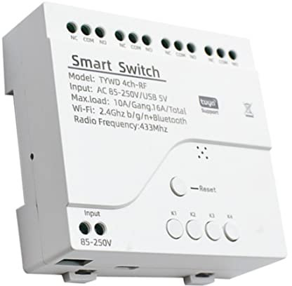 Lonrtesw Tuya Smart Wifi Motor Switch Module 433 Radio Control Remoto 4CH Inching Relay, 4CH AC85-250V