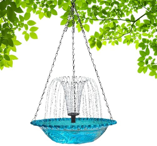 Vogelteich – Solarbrunnen für Garten, Vögel, zum Aufhängen, für Kolibri, Dekoration, Garten, Balkon, Terrasse, Außenbereich