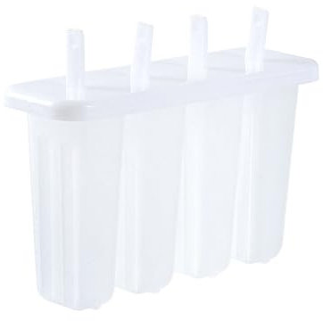 Rubber Ice Cube Tray Silicone 4 Compartment Popsicle for Homemade Food Grade Reusable Ice Maker Easy Release and Leak Proof Design for Freezer Silicon Moulds (Clear, 15X9CM)