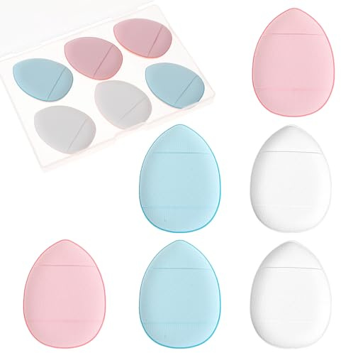 6 Stück Finger Puderquaste,Mini Powder Puff,Gesicht Schwämmchen Powder Puff,Waschbar Wiederverwendbar Puderquaste für Foundation, Concealer, Kosmetik, Foundation, Schwamm, Mineralpude
