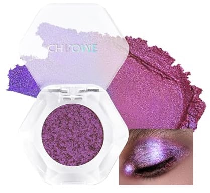 Chameleon Glitzer Lidschatten, Lila Multichrome Color Shifting Eyeshadow | Hochpigmentiert Duochrome Lidschatten Palette, Intensiver Glanz, Langanhaltend Holographic Glitter Makeup für Weihnachten