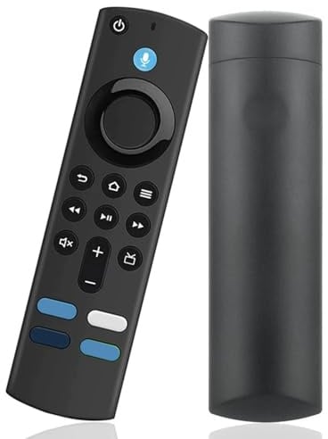 Telecomando vocale di ricambio, telecomandi con funzione vocale per Fire TV Stick/Box/Stick Lite/Cube e compatibile con modelli specifici di Toshiba, Insignia (L5B83G) (nero, 1 unità)