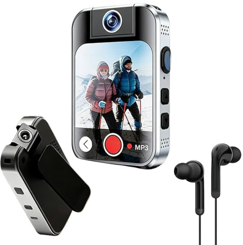 Ouitble Lettore MP3 Bluetooth 5.4 Sportclip 2.0 pollici Touch Screen Music Player con fotocamera per sport, MP3 con 7 giochi cerebrali, video, registratore, foto, e-book, supporta fino a 256 GB