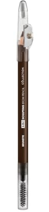Collection Cosmetics 3-in-1 Sculpting Eyebrow Pencil, Built-in Spoolie & Sharpener, Creates Defined and Sculpted Brows, Soft Glide-on Formula, 1g, Dark Brunette