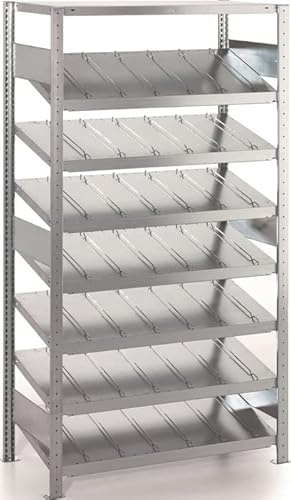 Schrägbodenregal einseitig, Grundfeld 1000 x 500 mm