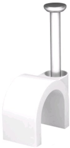 White 20 x 9mm Round Cable Clips Secure Fastenings Cables