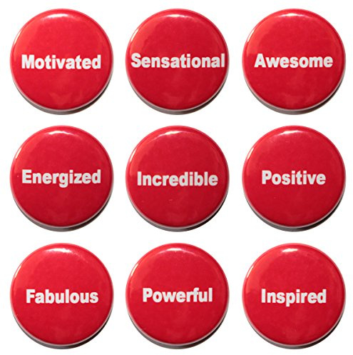 9 Mini Motivational & Uplifting Fridge Magnet Set (25mm) Made in UK by Button Zombie