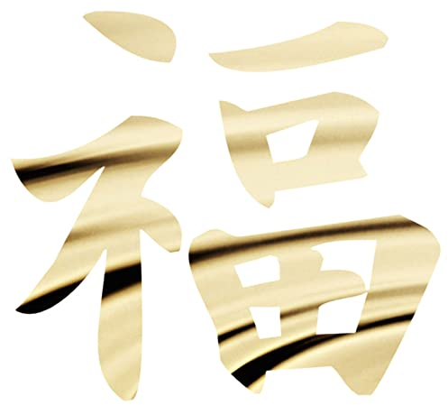 1art1 Chinesische Schriftzeichen Glück Wand-Tattoo | Deko Wandaufkleber für Wohnzimmer Kinderzimmer Küche Bad Flur | Wandsticker für Tür Wand Möbel/Schrank 60x55 cm
