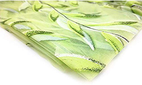 yueton 1 Stück 198,1 x 99,1 cm Beautiful Lorbeer-Blatt Muster Sheer Fenster Elegance Vorhänge Deko Tuch Fenster Panels grün