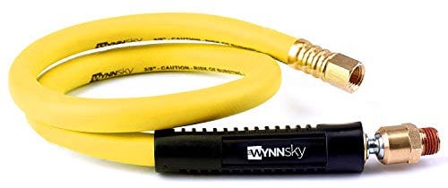 WYNNsky Hybrid Lead in Air Hose 3/8 x 30 (1/4 in. MNPT Ball Swivel x 1/4 in. FNPT Ends) 300 PSI Max Working Pressure, Heavy Duty Air Compressor Trousers