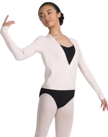 Capezio Damen Ribbed Knit Wrap Sweater Wickelpullover., Rose, S EU