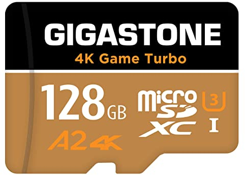 [5 Anni Recupero Dati Gratuito] Gigastone Scheda di Memoria 128 GB 4K Game Turbo, Professionale per GoPro Drone DJI Switch, Velocità 100 MB/s. Scheda Micro SDXC A2 U3 V30 con adattatore SD.